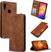 Retro Skin Feel Business Magnetische horizontale flip lederen tas voor Redmi Note7 & Redmi Note7 Pro (bruin)