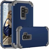 Voor Galaxy S9 + Dropproof 3 in 1 No Gap in the Middle siliconen hoes beschermhoes (marineblauw)