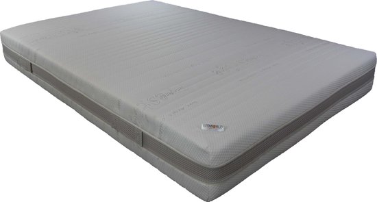 Bedworld Matras 160x210 cm Tweepersoons - Traagschuim - Gemiddeld Comfort - Matrashoes met rits