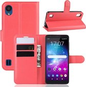 Litchi Texture horizontale flip lederen tas voor ZTE Blade A5 (2019), met portemonnee en houder en kaartsleuven (rood)