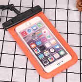 PVC transparante universele IPX8 waterdichte tas met draagkoord voor smartphones onder 6,3 inch (oranje)