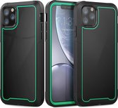 Voor iPhone 11 Pro Frame Series TPU + PC Stofdicht Krasbestendig Valbestendig Beschermhoes (donkergroen)