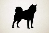 Silhouette hond - Hokkaido Ken - S - 45x45cm - Zwart - wanddecoratie