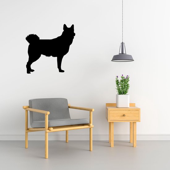 Chien Silhouette - Jamthund - XS - 25x25cm - Zwart - décoration murale