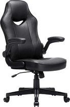 Gaming Chair - Ergonomische Bureaustoel - Computerstoel - in Hoogte Verstelbaar - Belastbaar tot 150 kg - PU-imitatieleer - Kantoor - Thuis - Zwart