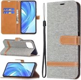 Voor Xiaomi Mi 11 Lite Kleuraanpassing Denim Textuur Horizontale Flip Lederen Case met Houder & Kaartsleuven & Portemonnee & Lanyard (Grijs)