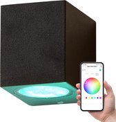 Lednify WiZ Connected Smart WiFi LED GU10 5W RGB en Wandlamp - Buiten - Vierkant - Zwart