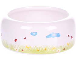 Flamingo Kiki - Eet- En Drinkpot Knaagdier - Eetpot Knaagdier Kiki Keramisch Rond Wit M 11,5x11,5x4,5cm 275ml - 1st - 116624 - 1st