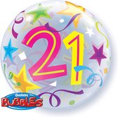 Qualatex - Folieballon - Bubbles - 21 Jaar - Zonder vulling - 56cm