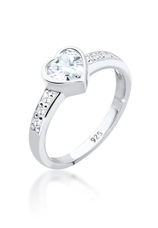 Elli Women's Lady Ring 925 Silver 1 Zirconia 58 Zilver 32020153
