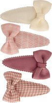 Setje baby haarspeldjes met strik pink stripes | Baby