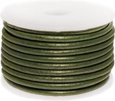 DQ Leer Metallic (3 mm) Olive Green (5 Meter)
