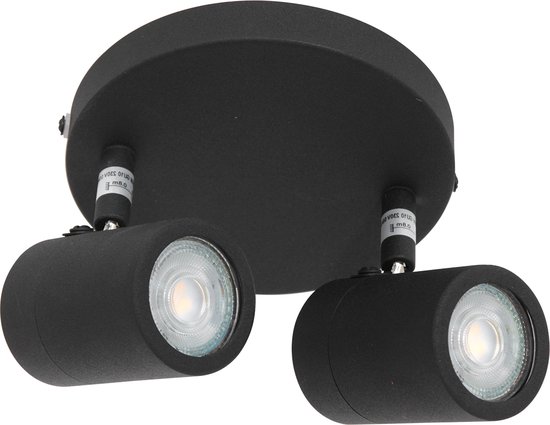 Steinhauer Upround spot - tweelichts - incl. LED lichtbron - 15 cm hoog -  IP44 - zwart | bol.com