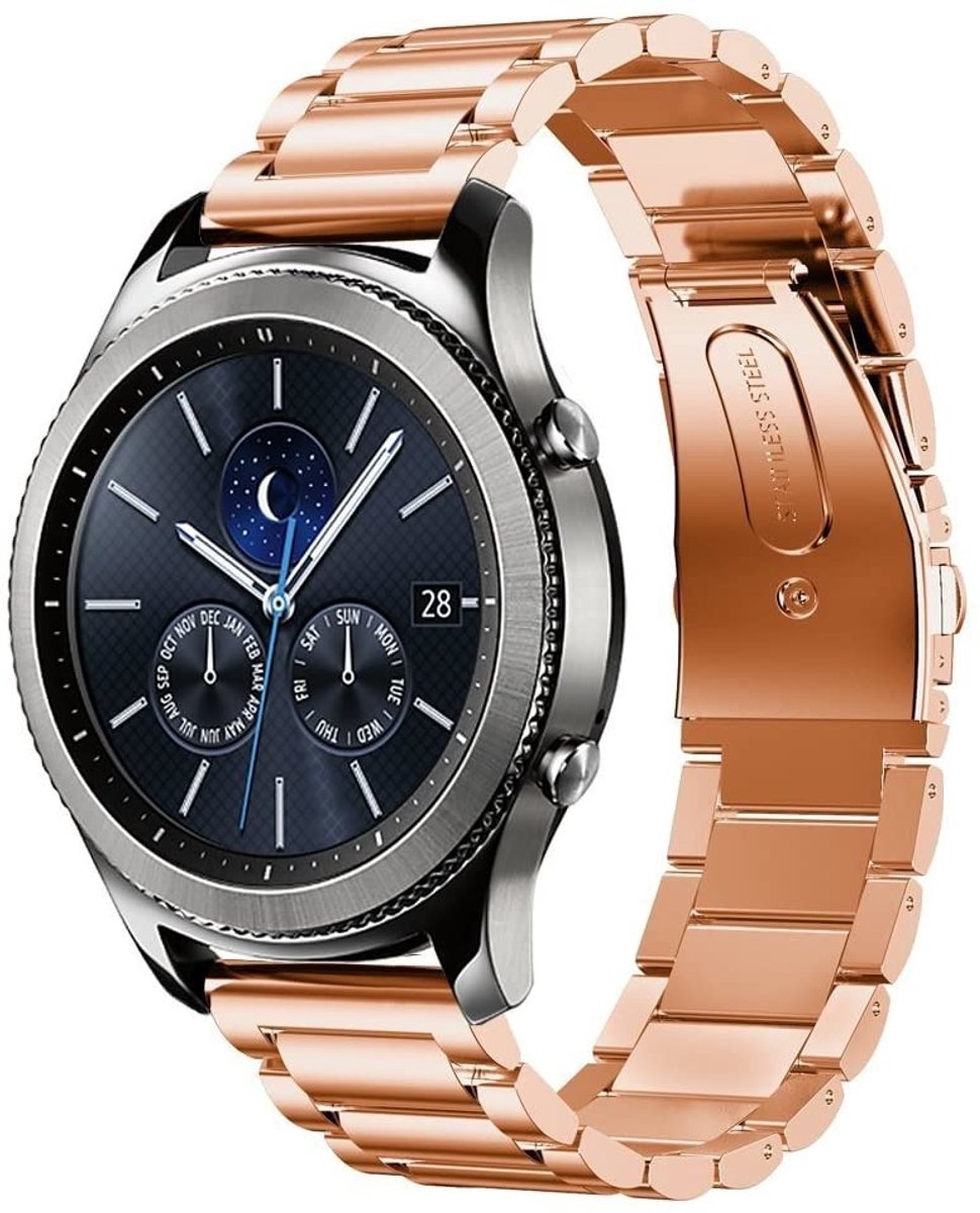 geschikt voor Samsung Gear S3 stalen band - rosé goud - 46mm