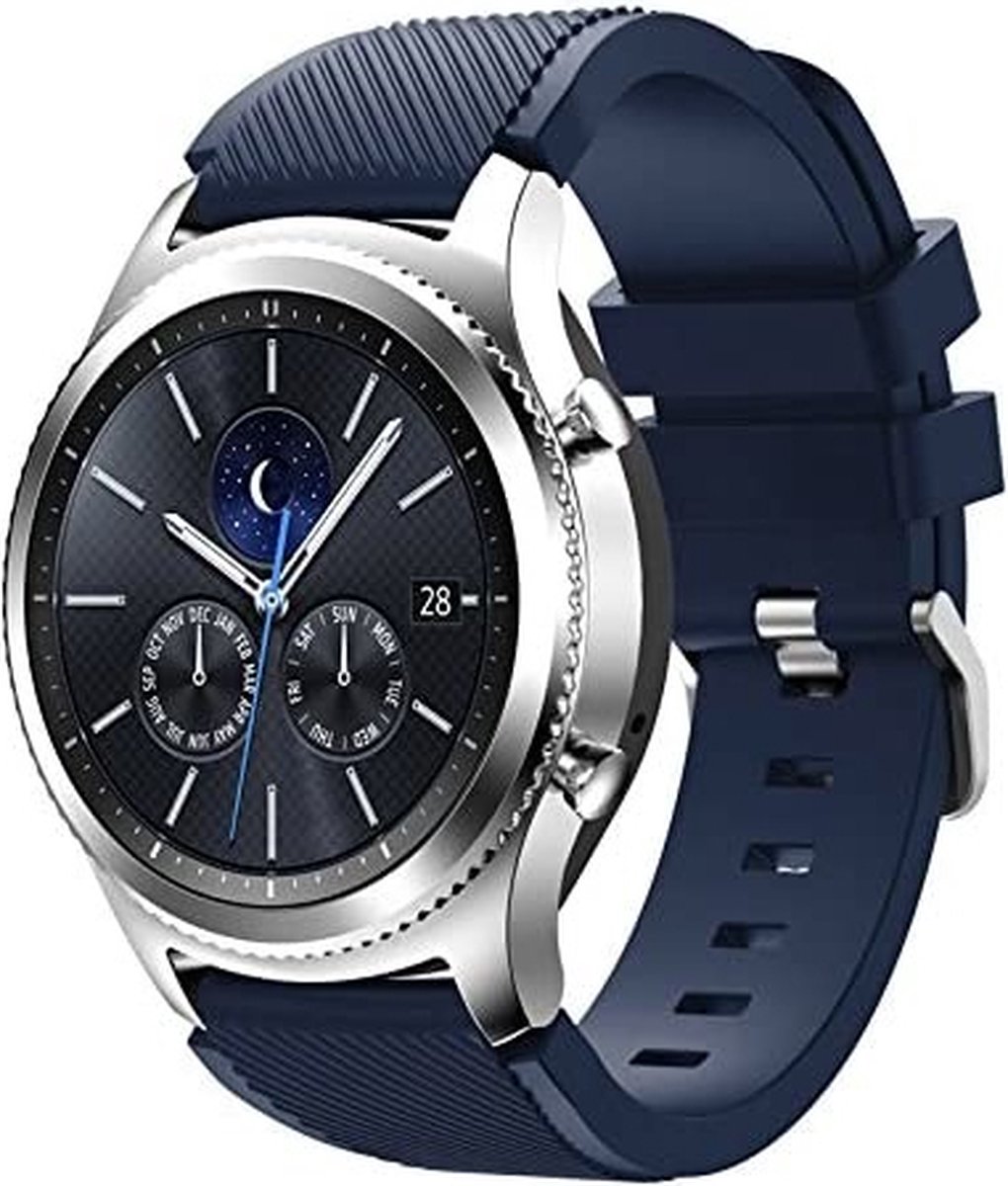 geschikt voor Samsung Gear S3 siliconen bandje - donkerblauw - 46mm
