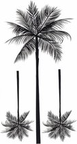 Tattoo triple palm tree - plaktattoo - tijdelijke tattoo - 10.5 cm x 6 cm (L x B)