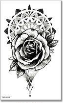 Tattoo perfect rose - plaktattoo - tijdelijke tattoo - 12 cm x 9 cm (L x B)