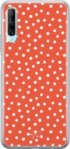 Huawei P Smart Pro hoesje - Oranje stippen - Siliconen - Soft Case Telefoonhoesje - Gestipt - Oranje