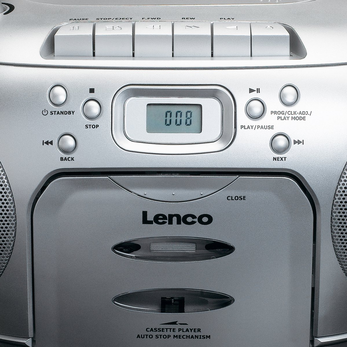 Lenco SCD-420SI - Draagbare radio CD speler met MP3 optie en koptelefoon - Zilver thumbnail 5