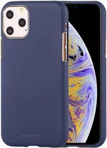 GOOSPERY SOFE FEELING TPU schokbestendig en krasvast hoesje voor iPhone 11 Pro Max (donkerblauw)