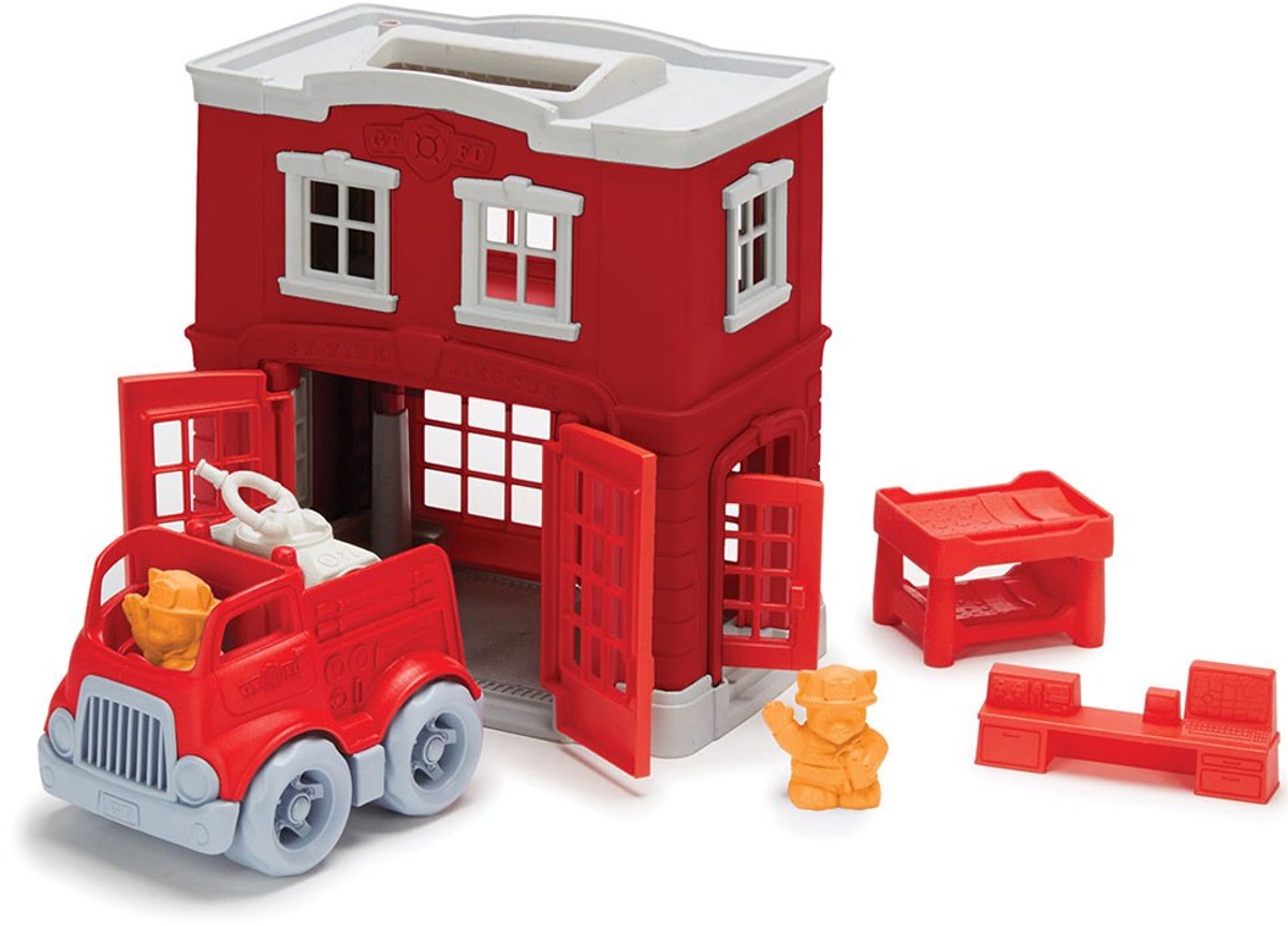 Green Toys Brandweer kazerne - Speelgoed van gerecycled plastic - 2+ jaar
