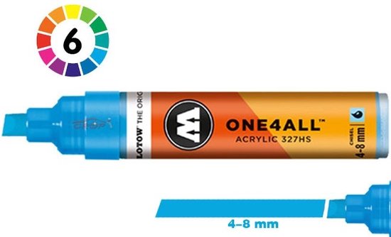 Molotow 327HS Zinc Yellow - Marqueur acrylique jaune - Pointe biseautée 4-8mm - Couleur jaune