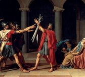 De eed van de Horatii, Jacques-Louis David - Fotobehang (in banen) - 450 x 260 cm