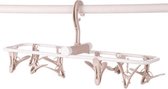 Opvouwbaar droogrek met 12 clips Ondergoed Sokken Clip Multifunctioneel kledingrek (kaki)