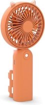 6022 Cartoon Spray Mini Ultrastille USB-student Handheld draagbare bevochtigende en hydraterende ventilator (Cat-Vibrant Orange)