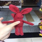 Knuffel wens konijn pop, linnen sjaal lange voet tas boeket konijn pop, hoogte: 16-18cm (rood)