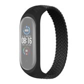 Voor Geschikt voor Xiaomi Mi Band 4/5/6 universele siliconen Elasticiteit Weave vervangende band horlogeband, maat: S 150 mm (zwart)