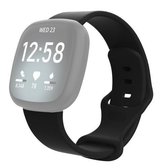Voor Fitbit Versa 3 / Sense siliconen vervangende horlogeband, maat: S (zwart)