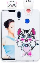 Voor Huawei nova 3i schokbestendig Cartoon TPU beschermhoes (kat)