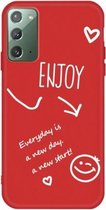 Voor Samsung Galaxy Note20 Geniet van Smiley Heart Pattern Shockproof TPU Case (Red)