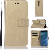 Windgong Uil Embossing Patroon Horizontale Leren Flip Case met Houder & Kaartsleuven & Portemonnee Voor Sony Xperia 1 / Xperia XZ4 (Goud)