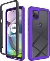 Voor Motorola Moto G 5G Starry Sky Solid Color Series schokbestendige pc + TPU beschermhoes (paars)