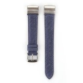Voor Fitbit Charge 2 Cowboy Texture lederen vervangende horlogeband (donkerblauw)