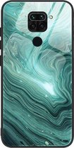 Voor Geschikt voor Xiaomi Redmi Note 9 Marble Pattern Glass beschermhoes (DL02)