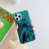 Frosted Laser TPU beschermhoes voor iPhone 12/12 Pro (donkergroen zilver)