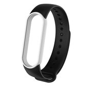 Voor Geschikt voor Xiaomi Mi Band 6 (CA8856) Tweekleurige siliconen vervangende band Horlogeband (zwart + wit)