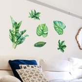 Zomer tropische groene plant bladeren woonkamer tv muur koelkast kast decoratieve muurstickers