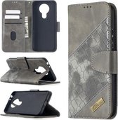 Voor Nokia 3.4 Bijpassende kleur Krokodiltextuur Horizontale flip PU lederen tas met portemonnee & houder & kaartsleuven (grijs)