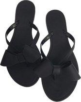 Effen kleur sandalen strand slippers, maat: 39 (zwart)