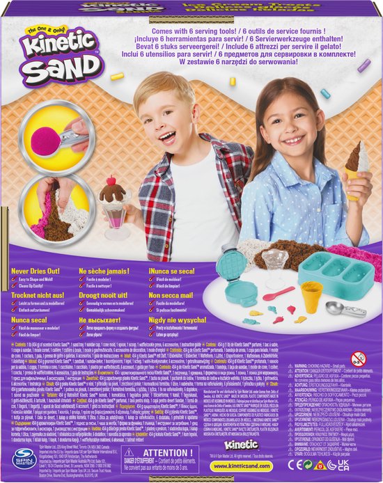 Kinetic Sand Sable Magique - Coffret Delices Glaces 454 G + 6 Outils -  Créez Différentes Formes Hypnotisantes