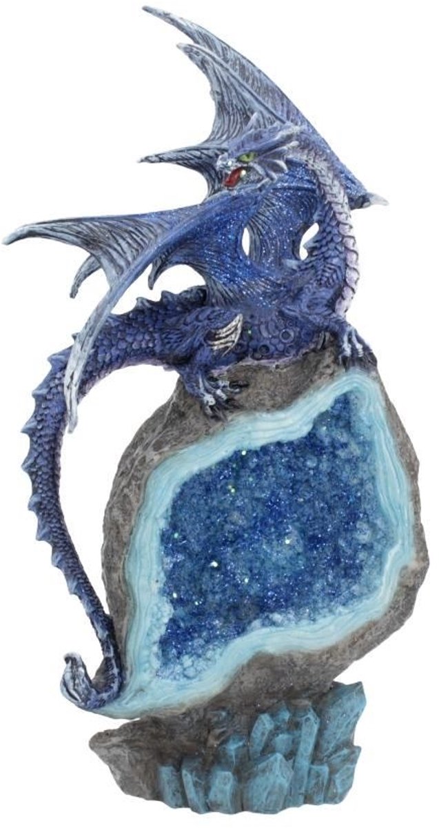 Nemesis Now Beeld/figuur - Cobalt Custodian - Blauwe Draak - met LED-licht - 23cm