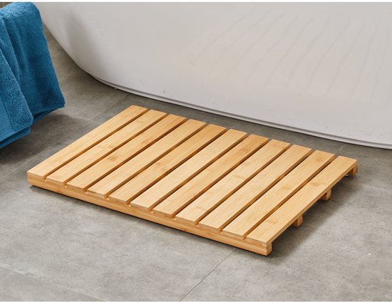 Bamboe Badmat - Douchemat antislip voor in douche of bad - Houten - douchemat - badkamer mat - saunamat - Bamboe