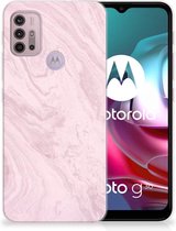 Smartphone hoesje Motorola Moto G30 | G10 Leuk Hoesje Marble Pink