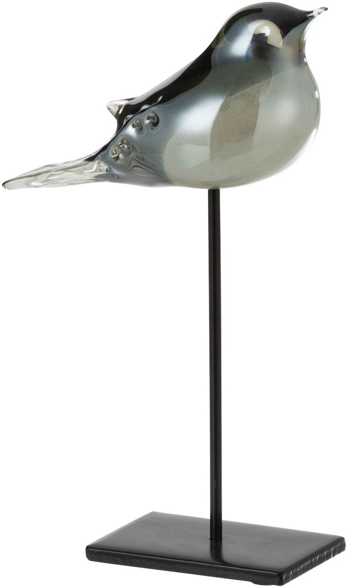 Dier / Dieren / Vogel op voet - Grijs / Zwart - 7 x 19 x 27 cm hoog.