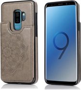 Voor Samsung Galaxy S9 Plus Mandala-patroon met dubbele gesp PU + TPU-beschermhoes met kaartsleuven en houder & fotolijst (grijs)