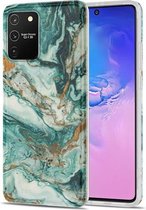 Voor Samsung Galaxy S10 Lite TPU Gilt Marble Pattern beschermhoes (groen)